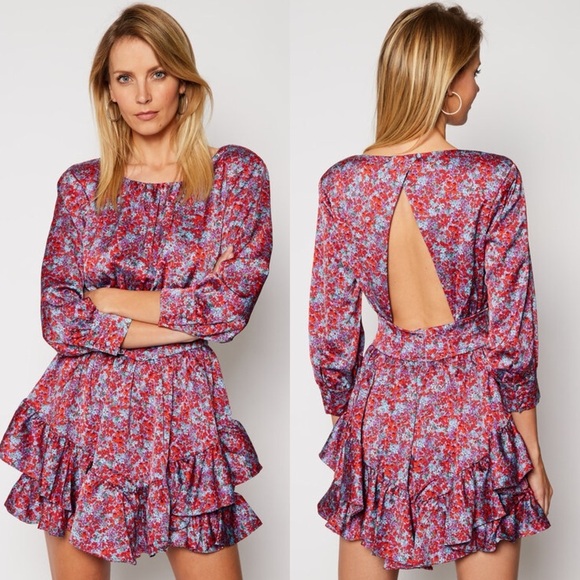 For Love & Lemons Shiloh Mini Dress in Blossom - Picture 2 of 16